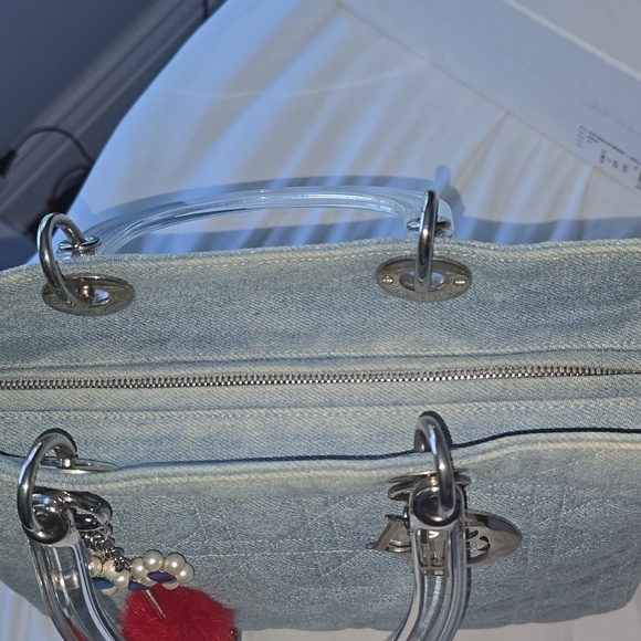 Denim Cannage Large Lady Dior Light blue - Picture 6 of 16